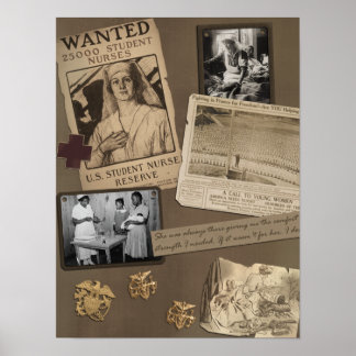 Vintag Nurse Scrapbook drucken Poster