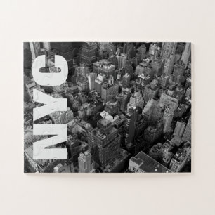 Vintag NYC New York City Manhattan Schwarz-weiß Puzzle