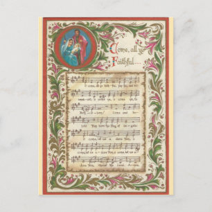 Vintag O komm alle, du treu... Postkarte