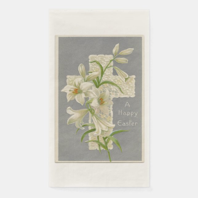 Vintag Oaster Lilies Guest Paper Napkin Serviette (Vorderseite)
