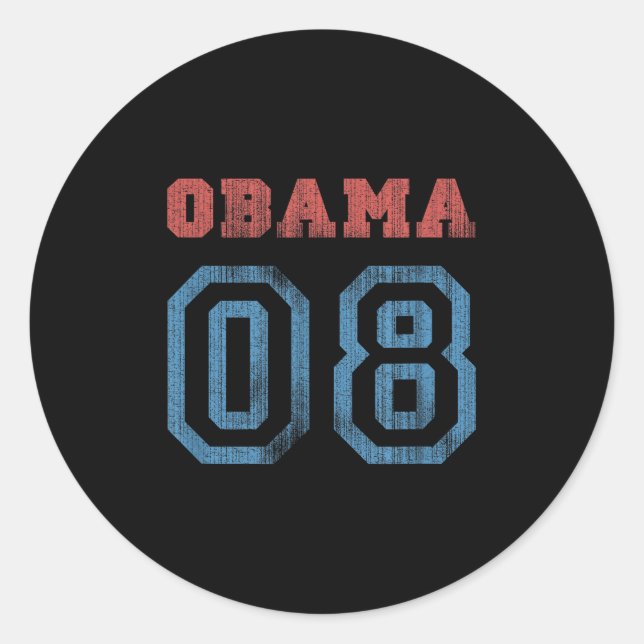 Vintag Obama 08 Runder Aufkleber (Vorderseite)
