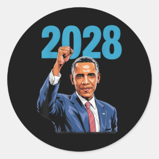 Vintag Obama 2028 Funny Political Patriotic Elect Runder Aufkleber