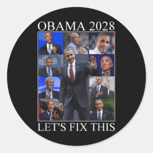 Vintag Obama 2028 Funny Political Patriotic Elect Runder Aufkleber