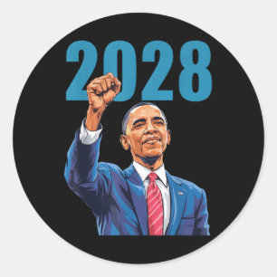 Vintag Obama 2028 Funny Political Patriotic Elect Runder Aufkleber