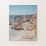 Vintag Ocean Beach Portugal Cliffs Coves Foto Puzzle<br><div class="desc">Dieses lustige Puzzle besticht durch eine landschaftliche Vintage Strandszene von der portugiesischen Algarve mit dem wunderschönen blauen Meerwasser,  felsigen Klippen und Sandbuchten.</div>
