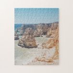 Vintag Ocean Beach Portugal Cliffs Coves Foto Puzzle<br><div class="desc">Dieses lustige Puzzle besticht durch eine landschaftliche Vintage Strandszene von der portugiesischen Algarve mit dem wunderschönen blauen Meerwasser, felsigen Klippen und Sandbuchten.</div>