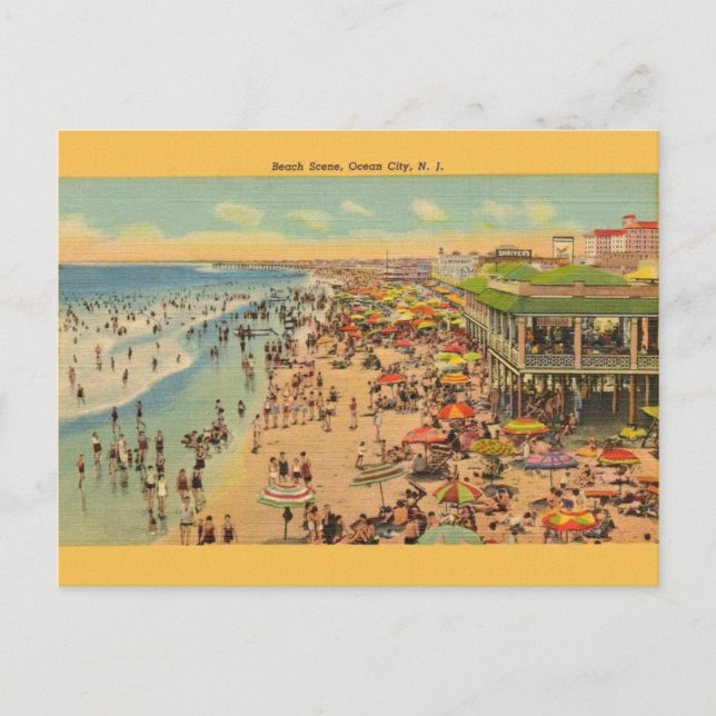 Vintag Ocean City New Jersey Postcard Postkarte (Vorderseite)