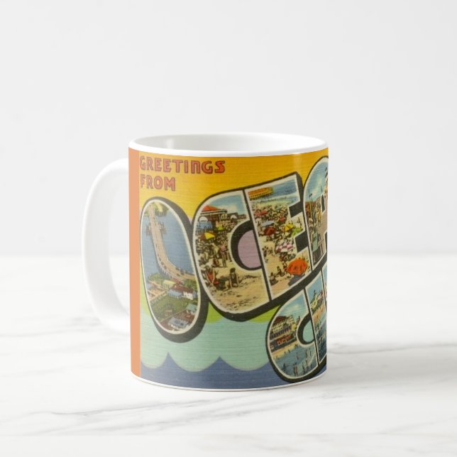 Vintag Ocean City NJ Tasse (Vorderseite Links)