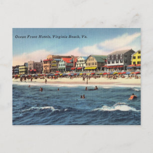 Vintag, Ocean Front Hotels, Virginia Beach, Va Postkarte