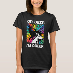 Vintag Oh Deer ich bin Que Rainbow Lgbt Pride Gay T-Shirt