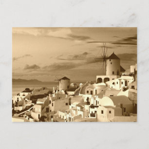 Vintag Oia Santorini Griechenland Tourismus Postka Postkarte