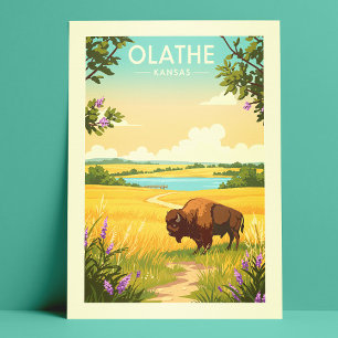 Vintag Olathe Kansas Postkarte