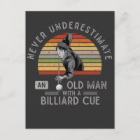 Vintag Old Man Billard Cue Snooker Pool Player