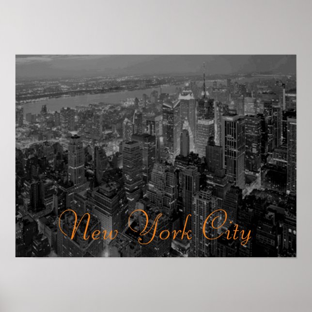 Vintag Old Style New York City Script Poster (Vorne)