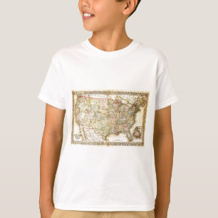Vintag Old United Staaten USA General Map T-Shirt
