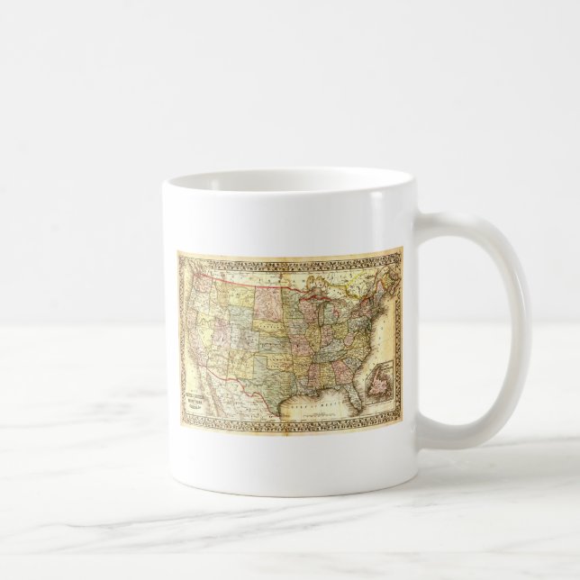 Vintag Old United Staaten USA General Map Tasse (Rechts)