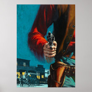 Vintag Old West Gunslinger Cowboy Poster