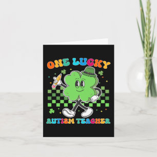 Vintag One Lucky Autism Teacher St Patrick Day Sc Karte