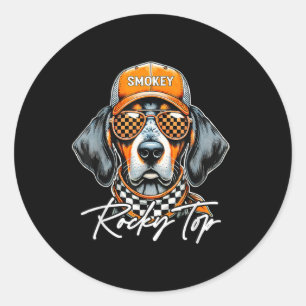 Vintag Orange Blooded Tennessee Dog Lover Rocky T Runder Aufkleber