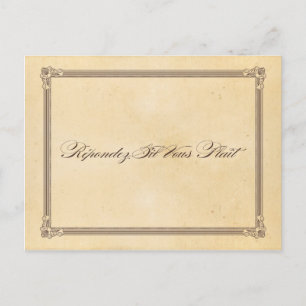 Vintag Orange & Brown Wedding RSVP Postkarte