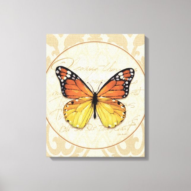 Vintag Orange Butterfly Leinwanddruck (Vorderseite)