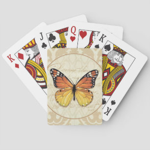 Vintag Orange Butterfly Spielkarten