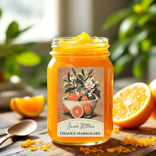 Vintag Orange Marmalade Canning Jar Lebensmitteletikett