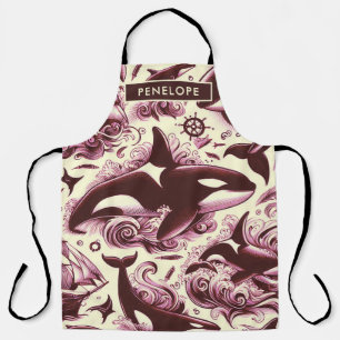 Vintag Orca Nautic Seamless Schürze