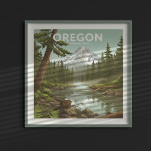 Vintag Oregon Poster