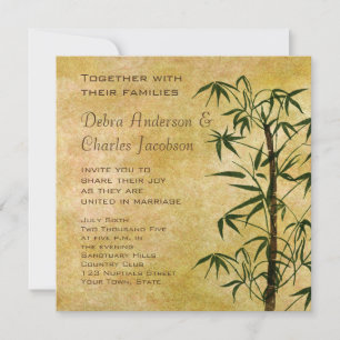 Vintag Oriental Bamboo 2 Wedding Einladung