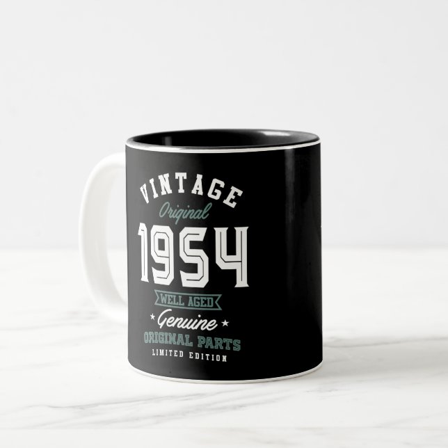 Vintag Original 1954 gut gealtert Zweifarbige Tasse (Vorderseite Links)