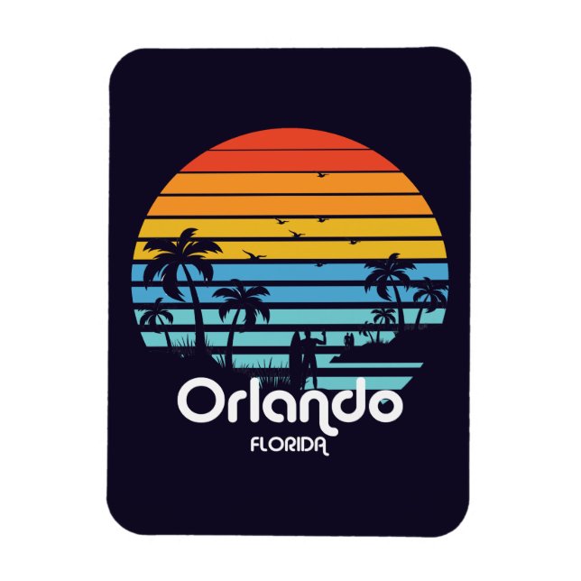 Vintag Orlando Florida Sunset Magnet (Vertikal)