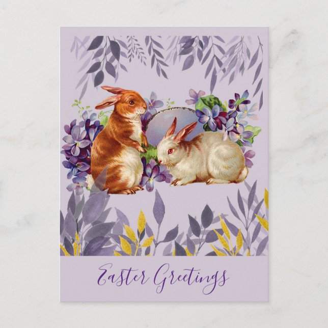 Vintag Ostergrüsse Bunny Rabbit Postkarte (Vorderseite)