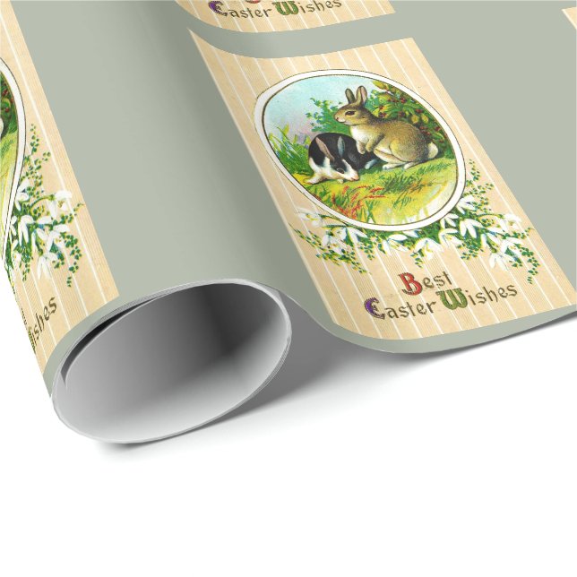Vintag Osterhase, 1900 Geschenkpapier (Rolleneckpunkt)