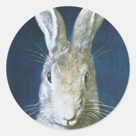 Vintag Osterhase, Niedliches Furtweinkaninchen Runder Aufkleber