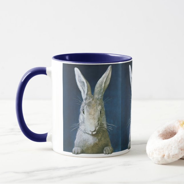 Vintag Osterhase, Niedliches Furtweinkaninchen Tasse (Mit Donut)