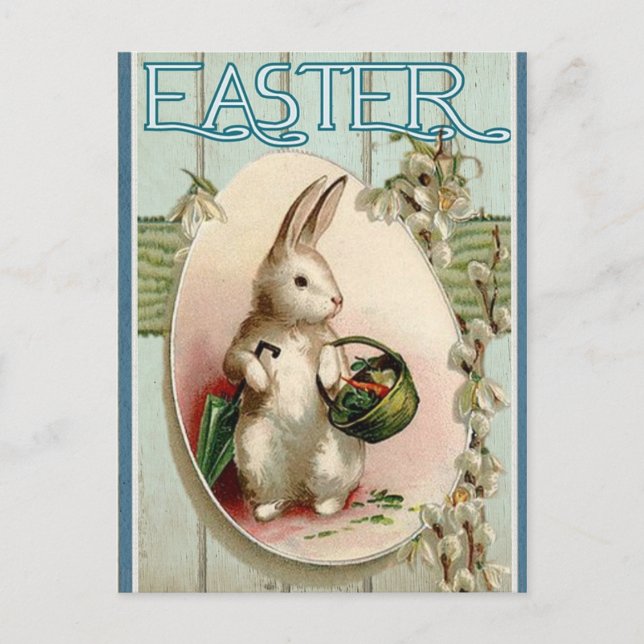 Vintag Osterhase Postkarte (Vorderseite)