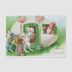 Vintag Osterhase und Ostereier Garten Seidenpapier