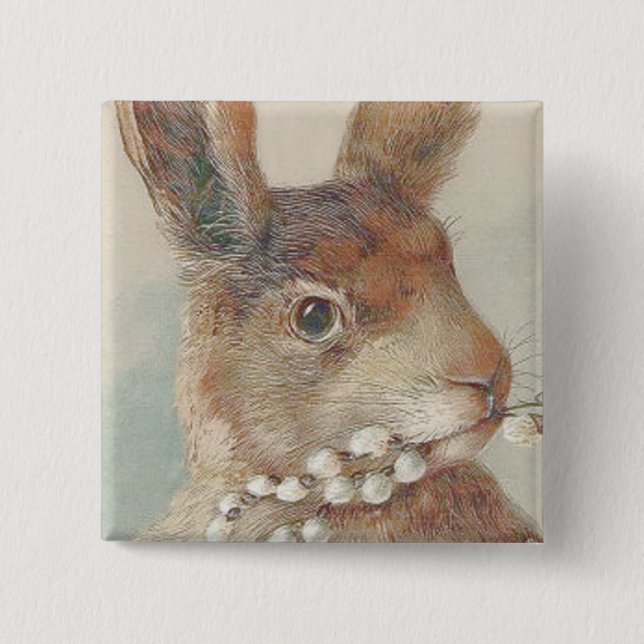 Vintag Osterhasen Button (Vorderseite)