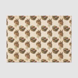 Vintag Osterhasen-Korbgeweben aus Party Seidenpapier