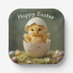 Vintag Osterküken in Ei Rustikale Ostern Pappteller