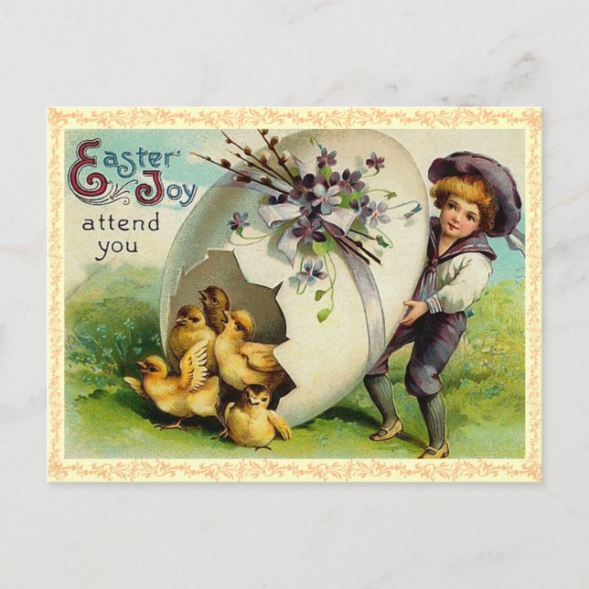 Vintag Osterküken Postkarte (Vorderseite)