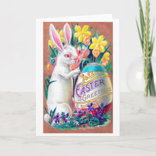 Vintag Ostern Blume Bunny Ei Karte