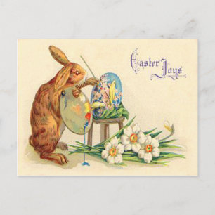 Vintag Ostern Bunny Painting Ostereier Feiertagspostkarte