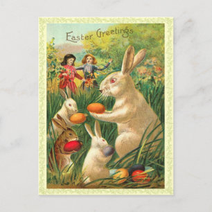 Vintag Ostern Bunny Postcard Feiertagspostkarte