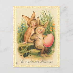 Vintag Ostern Bunny Postcard Feiertagspostkarte
