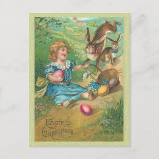 Vintag Ostern Bunny Postcard Feiertagspostkarte