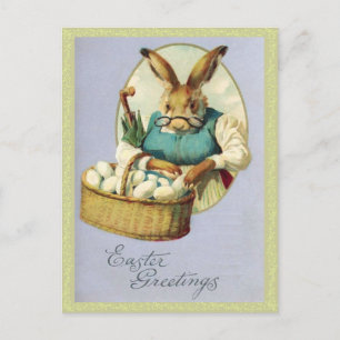 Vintag Ostern Bunny Postcard Feiertagspostkarte