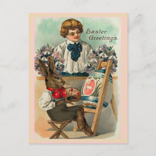 Vintag Ostern Bunny Postcard Feiertagspostkarte