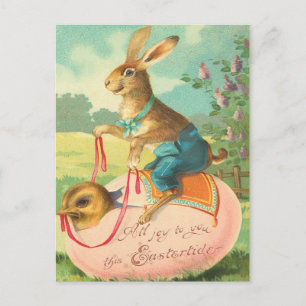 Vintag Ostern Bunny Postcard Feiertagspostkarte